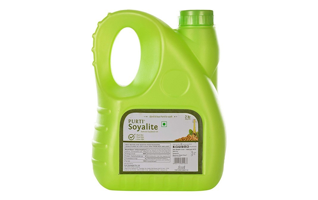 Purti Soyalite, Refined Soyabean Oil   Can  2 litre